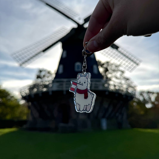 Alpaca with Peruvian Flag Keychain