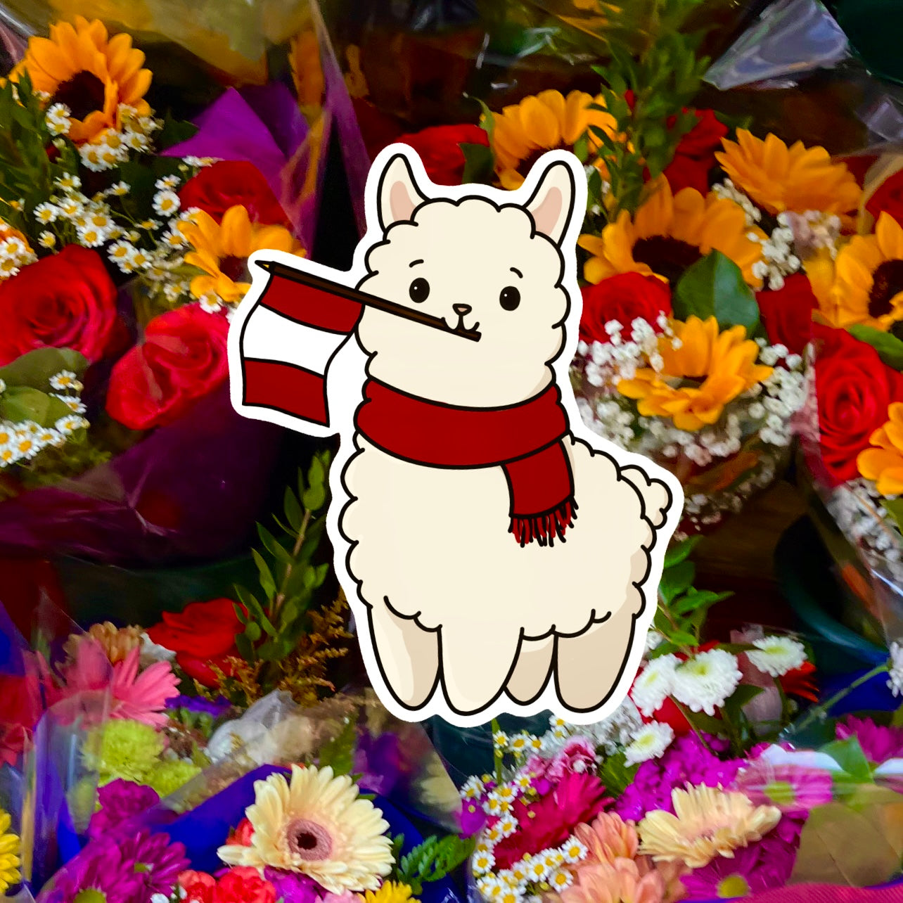 Alpaca with Peruvian Flag
